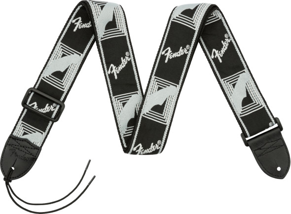 Fender Monogrammed Strap, Black Light Blue Grey Blue Fender Monogrammed Strap, Black Light Blue Grey Blue